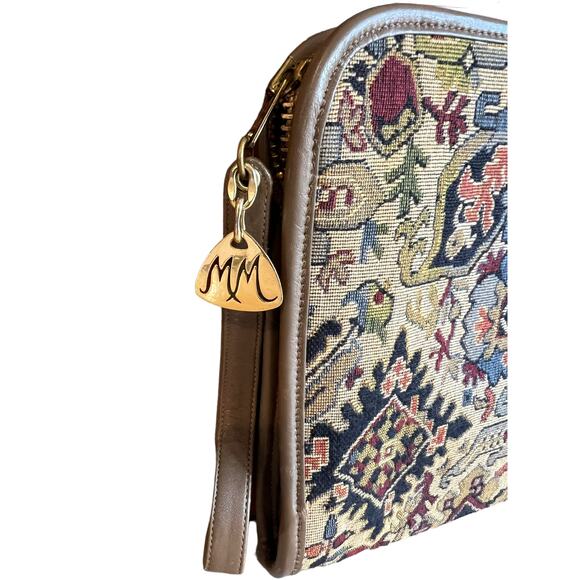 Vintage 70s Morris Moskowitz Kilm Tapestry Large Wristlet Clutch Bag - Picture 5 of 11